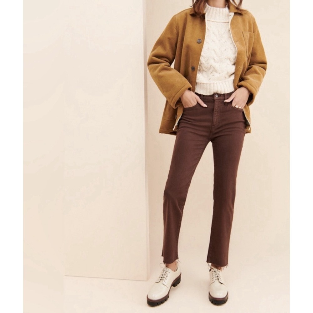 Edwin Bree Slim Straight Crop Jeans 29 Java Brown… - image 8